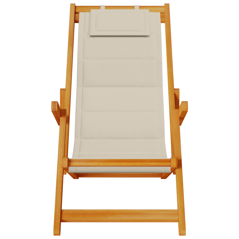 Klappstrandstühle 2er Set Taupe aus massivem Akazienholz & Textilene