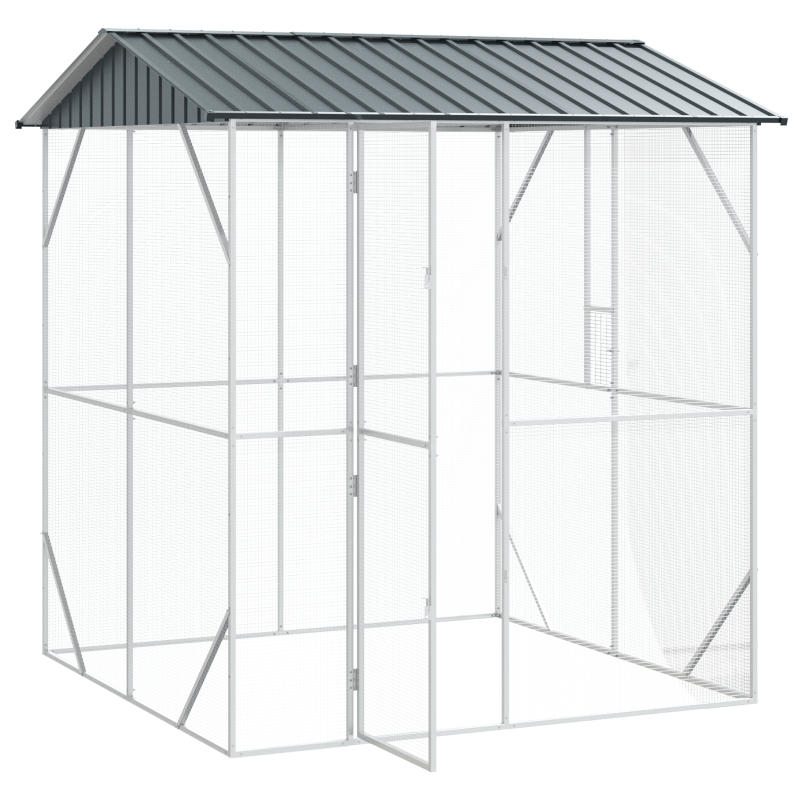 Vogelvoliere Anthrazit 210x227x247 cm Stahl