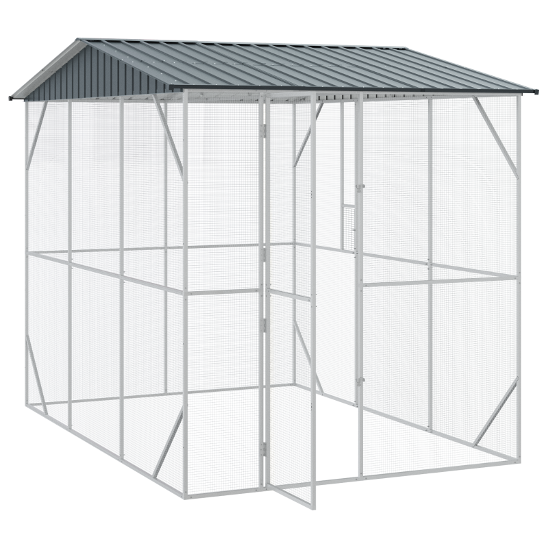 Vogelvoliere Anthrazit 310x227x247 cm Stahl