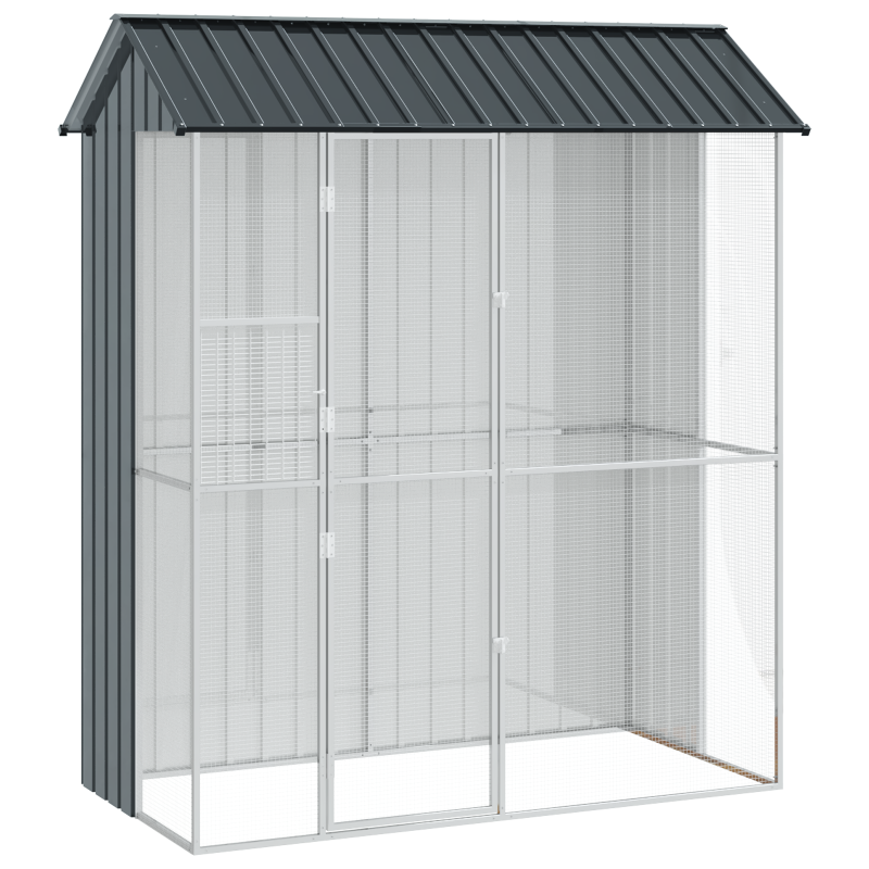 Vogelvoliere Anthrazit 215x110x247 cm Stahl