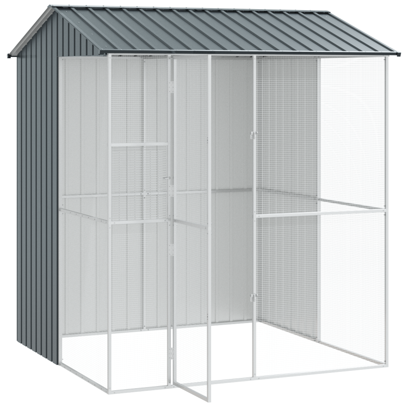 Vogelvoliere Anthrazit 215x210x247 cm Stahl