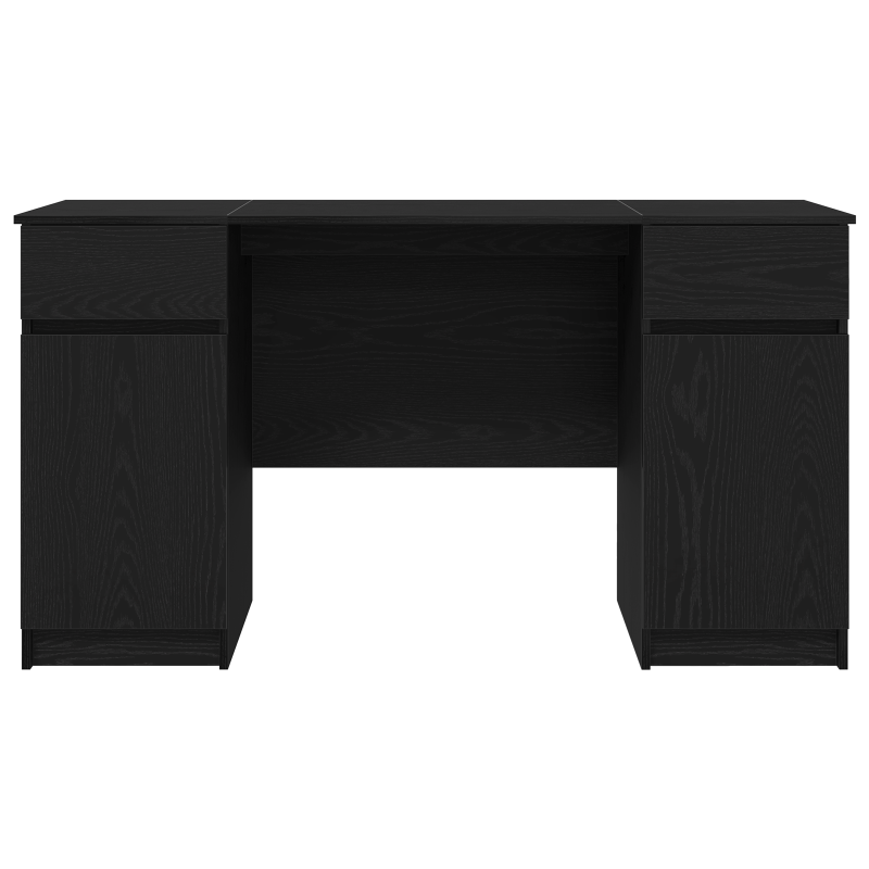 Schreibtisch Schwarz Eiche 140x49x76 cm Holzwerkstoff