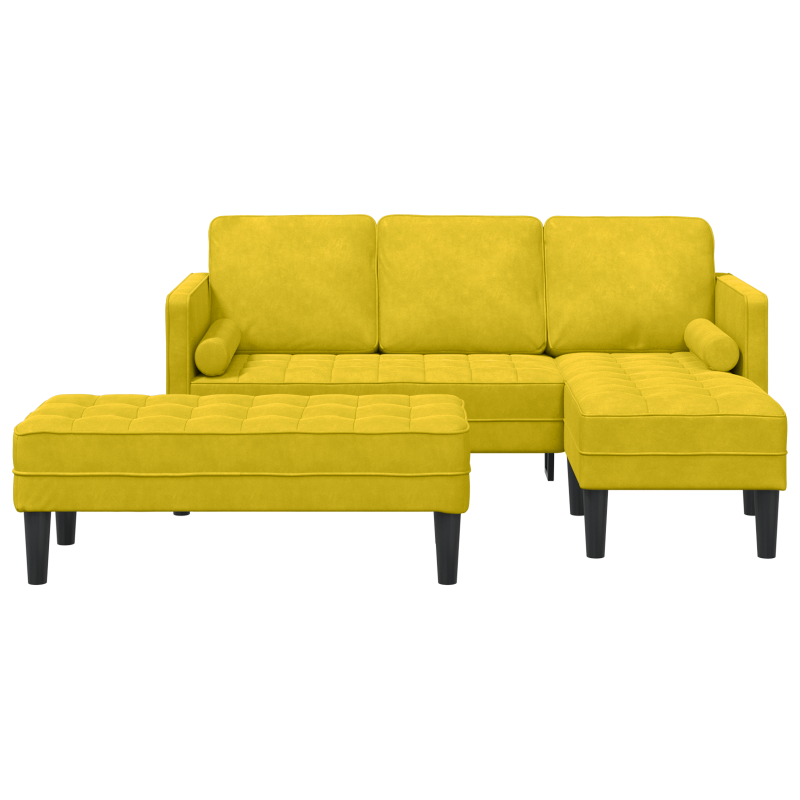 5-teiliges Garten-Sofaset mit Kissen Schwarz Poly-Rattan Akazie