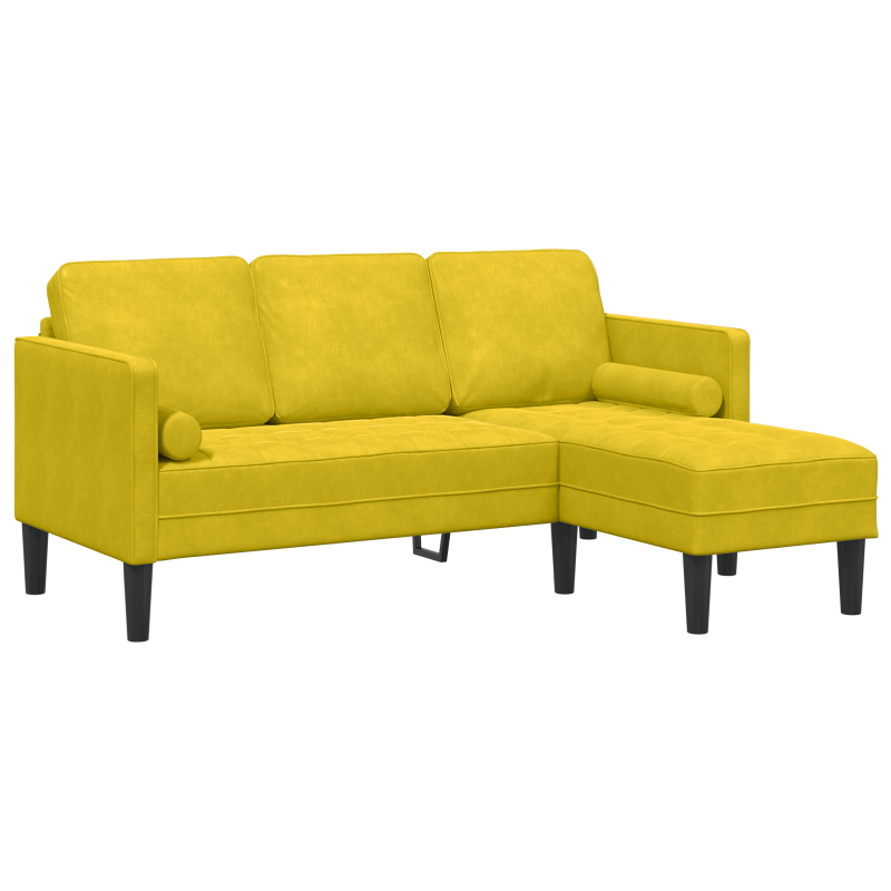 5-teiliges Garten-Sofaset mit Kissen Schwarz Poly-Rattan Akazie