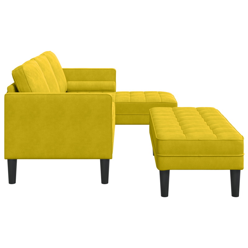 5-teiliges Garten-Sofaset mit Kissen Schwarz Poly-Rattan Akazie