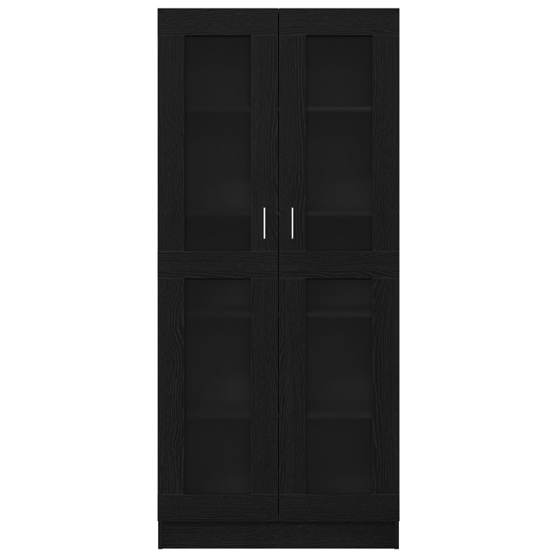 Bücherregale 2er Set Schwarz Eiche 82,5x30,5x185 cm Holzwerkstoff