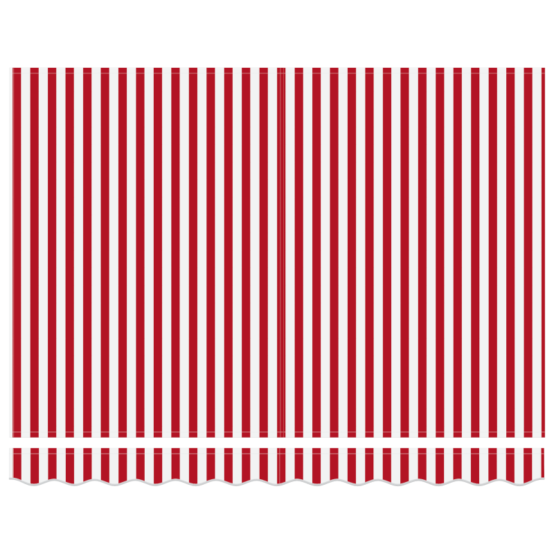 Manuelle einziehbare Markise rot und weiß 350x200 cm