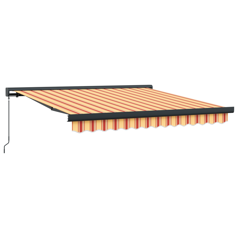 Manuelle Einziehbare Markise in Gelb und Orange 300x250 cm