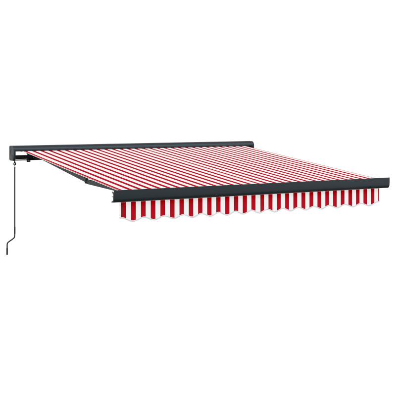 Manuelle einziehbare Markise Rot und Weiß gestreift 300x250 cm