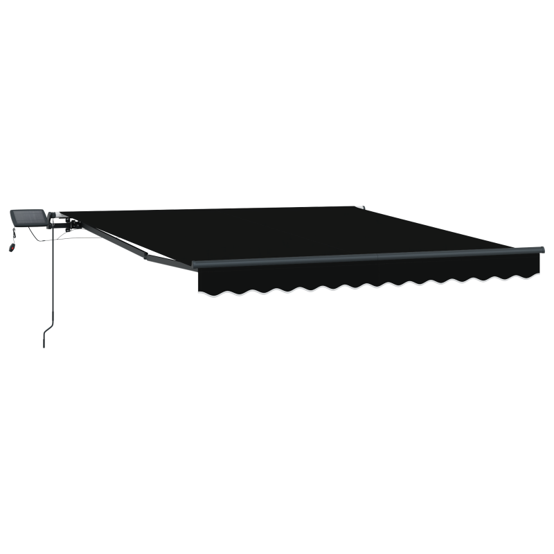 Manuelle einziehbare Markise mit LED Schwarz 300x250 cm