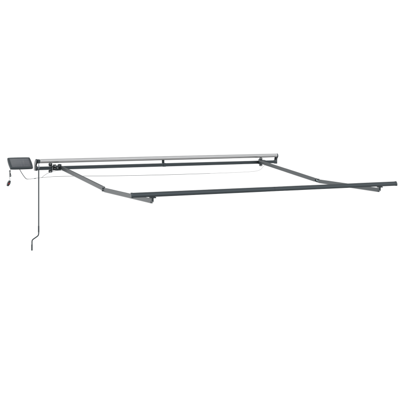 Manuelle einziehbare Markise mit LED Schwarz 300x250 cm