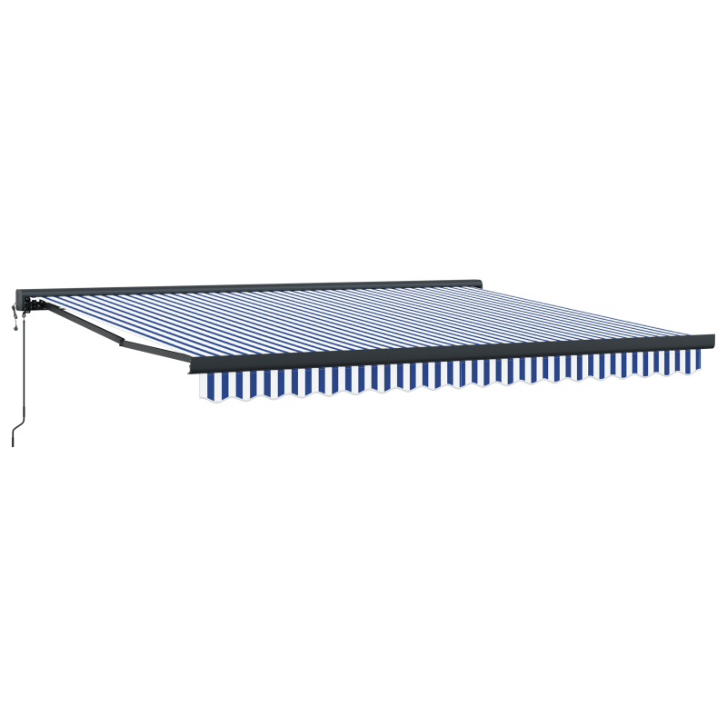 Automatische einziehbare Markise Blau und Weiß 350x250 cm