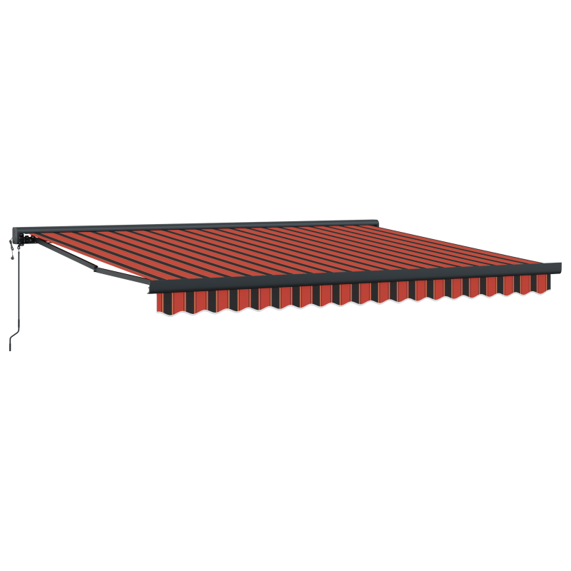 Manuelle einziehbare Markise mit LED in Orange und Braun 350x250 cm