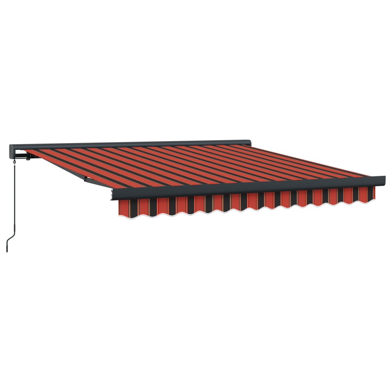 manuelle einziehbare Markise Orange und Braun 350x250 cm