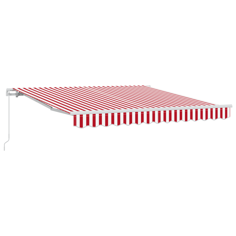 manuelle einziehbare Markise rot und weiß gestreift 350x250 cm