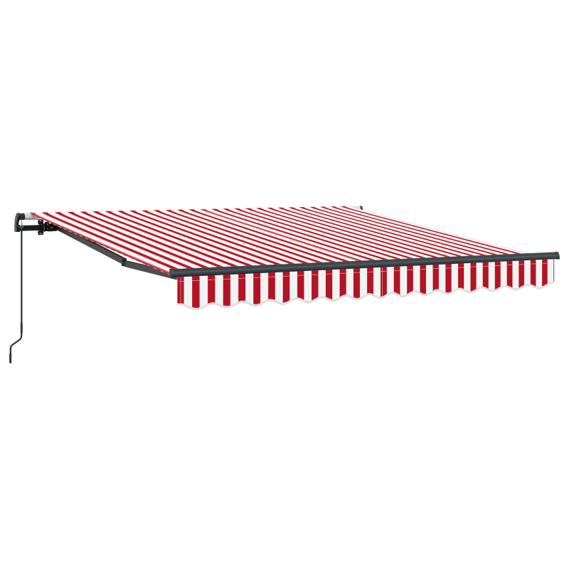 Manuelle einziehbare Markise rot-weiß gestreift 350x250 cm