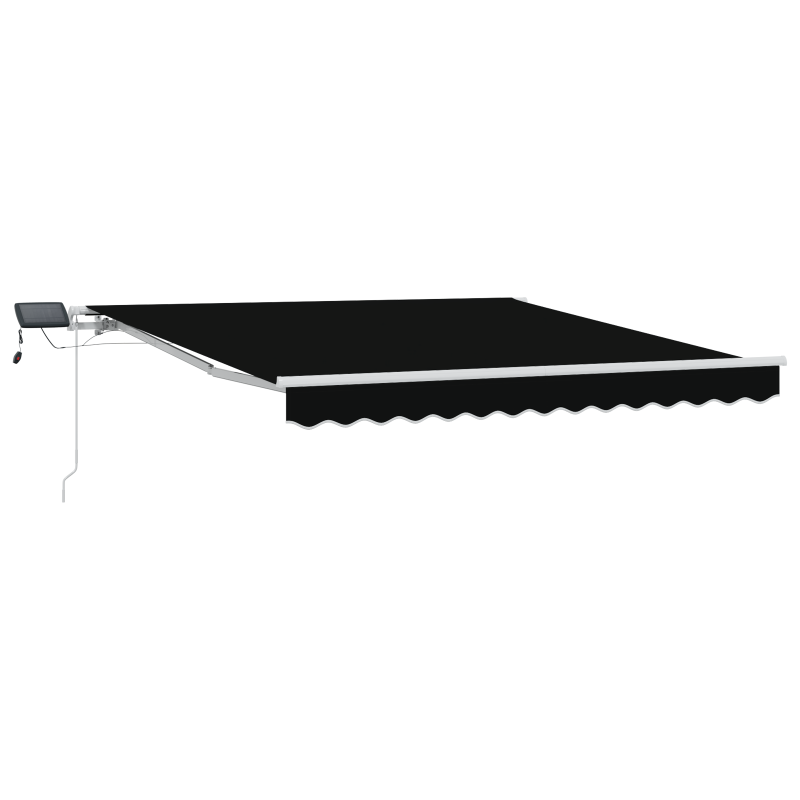 Manuelle einziehbare Markise mit LED Schwarz 350x250 cm