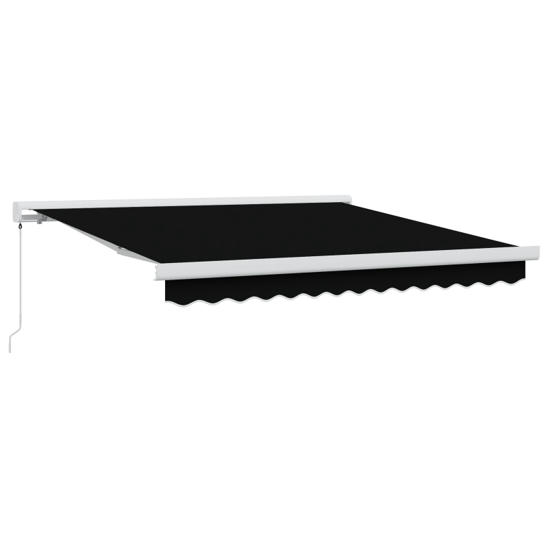 Manuelle Einziehbare Markise Schwarz 350x250 cm