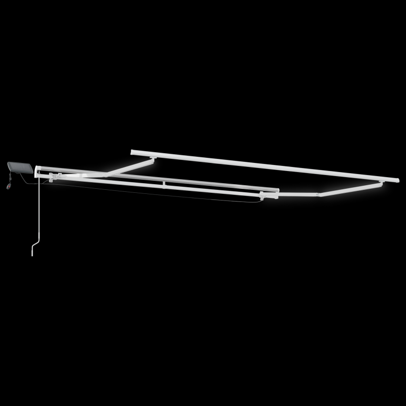 manuelle Markise mit LED Beige 350x250 cm