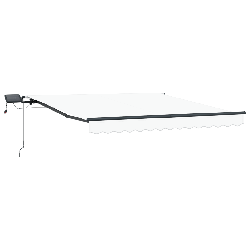 Manuelle einziehbare Markise mit LED Weiß 350x250 cm