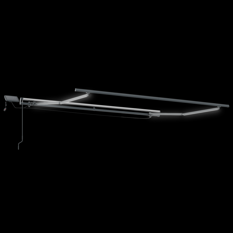 Manuelle einziehbare Markise mit LED Weiß 350x250 cm