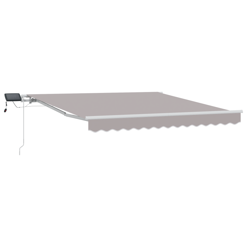 Manuelle einziehbare Markise mit LED Licht Hellgrau 350x250 cm