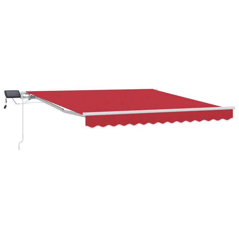 manuelle einziehbare Markise mit LED Rot 350x250 cm