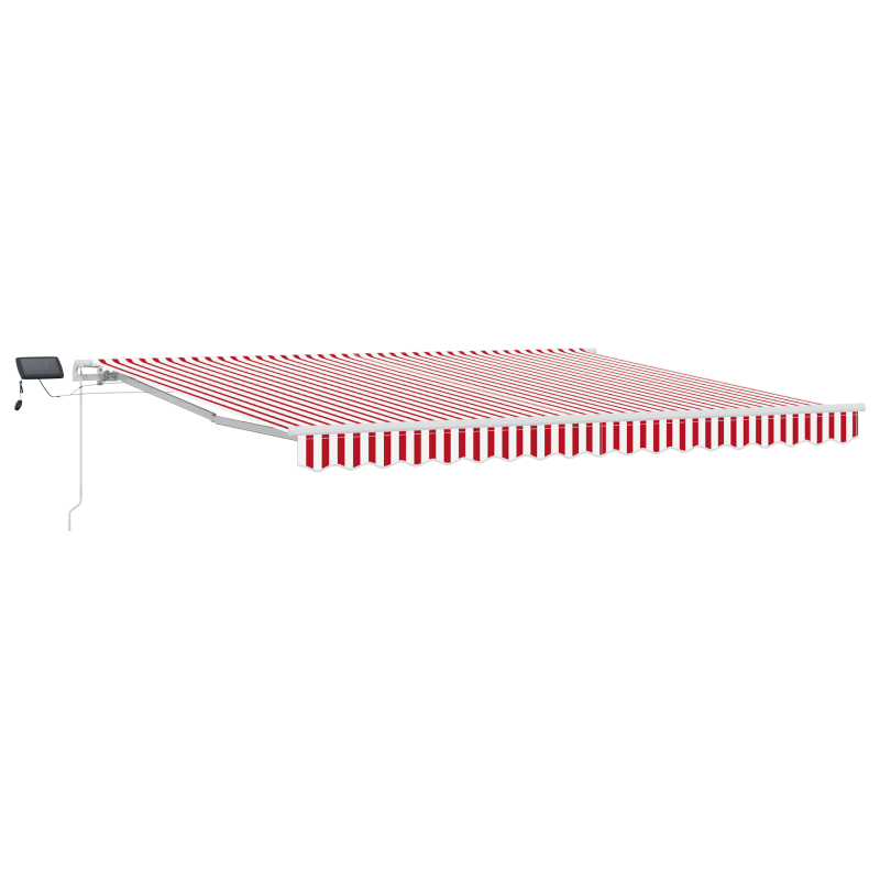 Manuelle einziehbare Markise mit LEDs in Rot und Weiß 400x300 cm