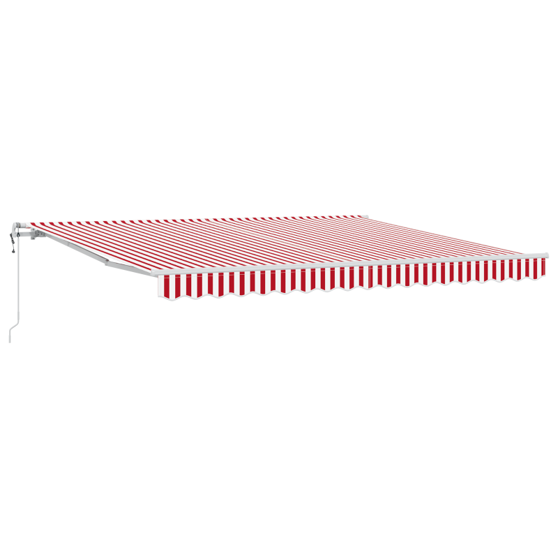 Automatische Einziehbare Markise Rot und Weiß Streifen 400x300 cm