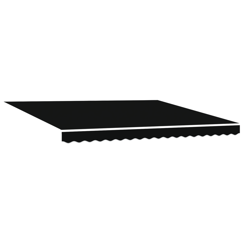 manuelle einziehbare Markise mit LED Schwarz 400x300 cm