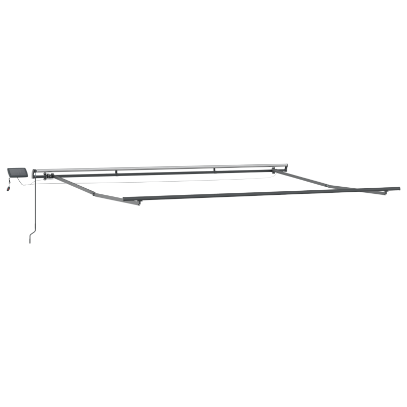 manuelle einziehbare Markise mit LED Schwarz 400x300 cm