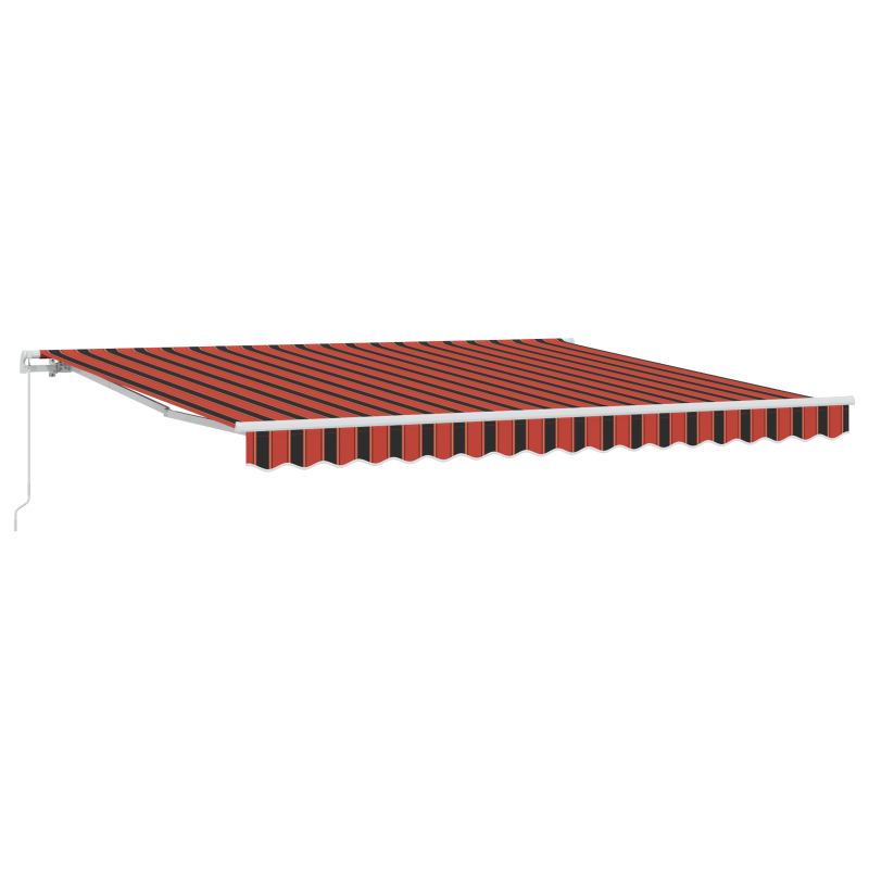 manuelle einziehbare Markise orange und braun 400x350 cm