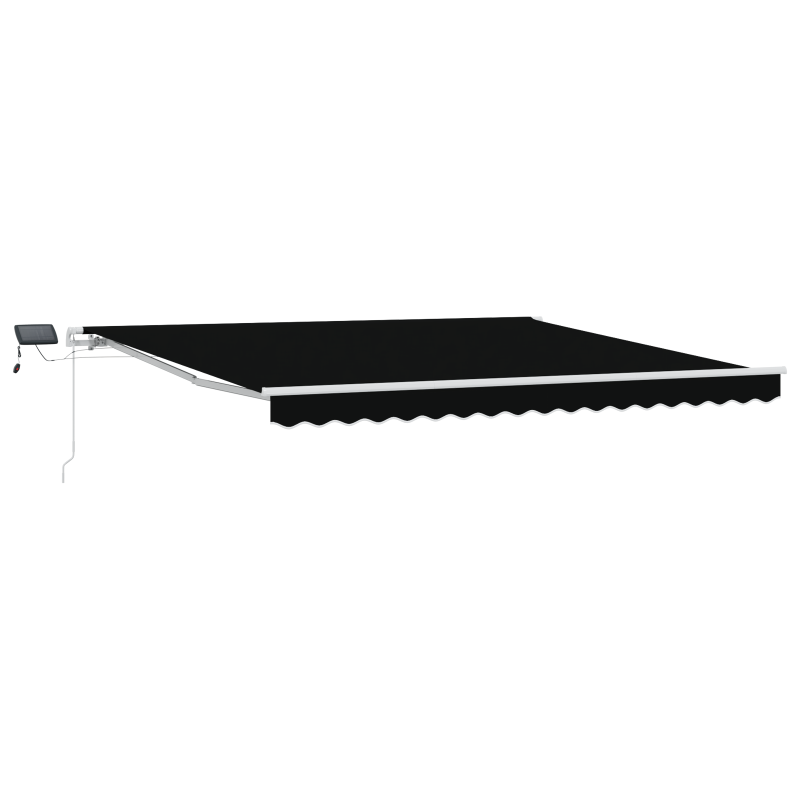 manuelle einziehbare Markise mit LED Schwarz 400x350 cm