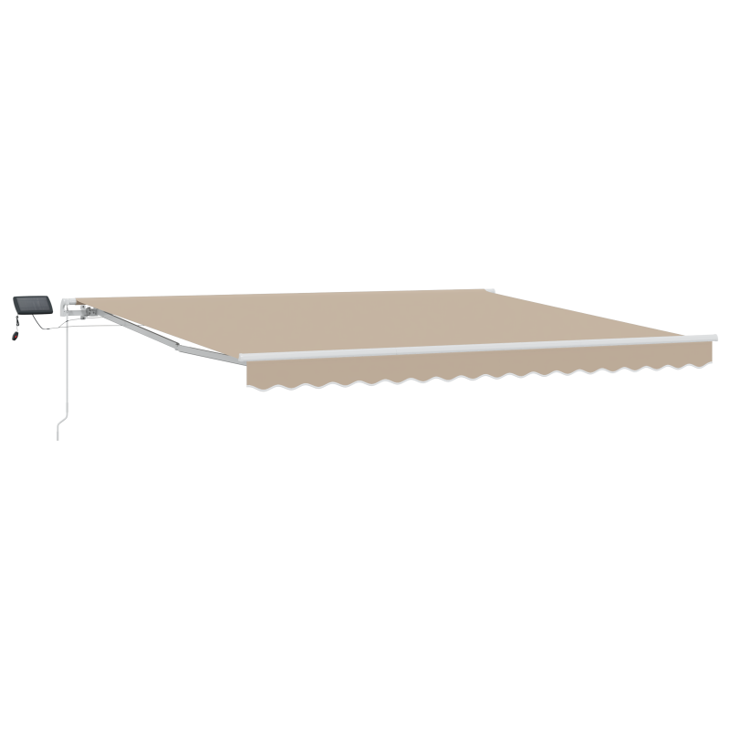 Manuelle Einziehbare Markise mit LED Beige 400x350 cm