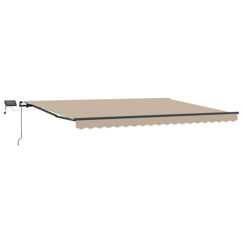 Manuelle Einziehbare Markise mit LED Beige 400x350 cm