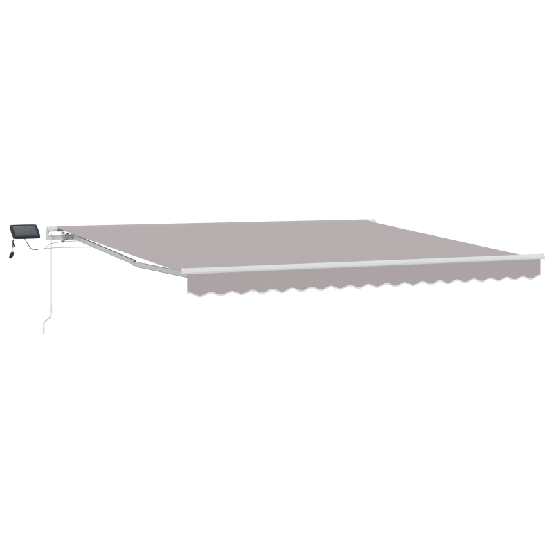 manuelle einziehbare Markise mit LED Hellgrau 400x350 cm