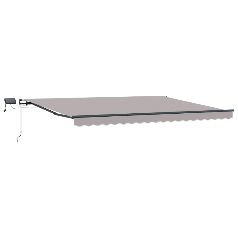 manuelle einziehbare Markise mit LED hellgrau 400x350 cm