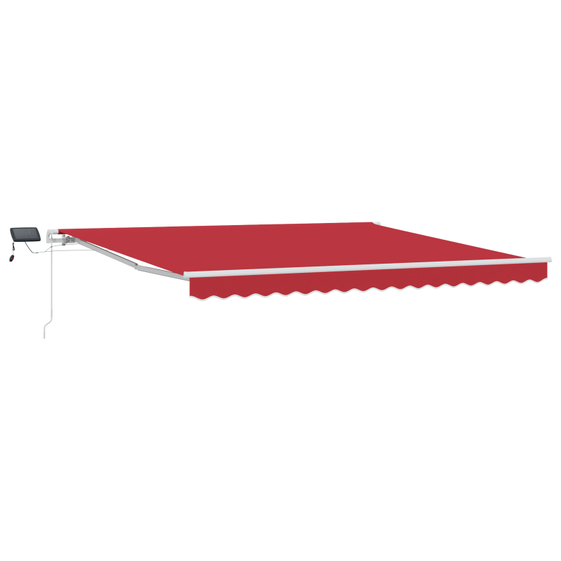 Manuelle einziehbare Markise mit LED Rot 400x350 cm