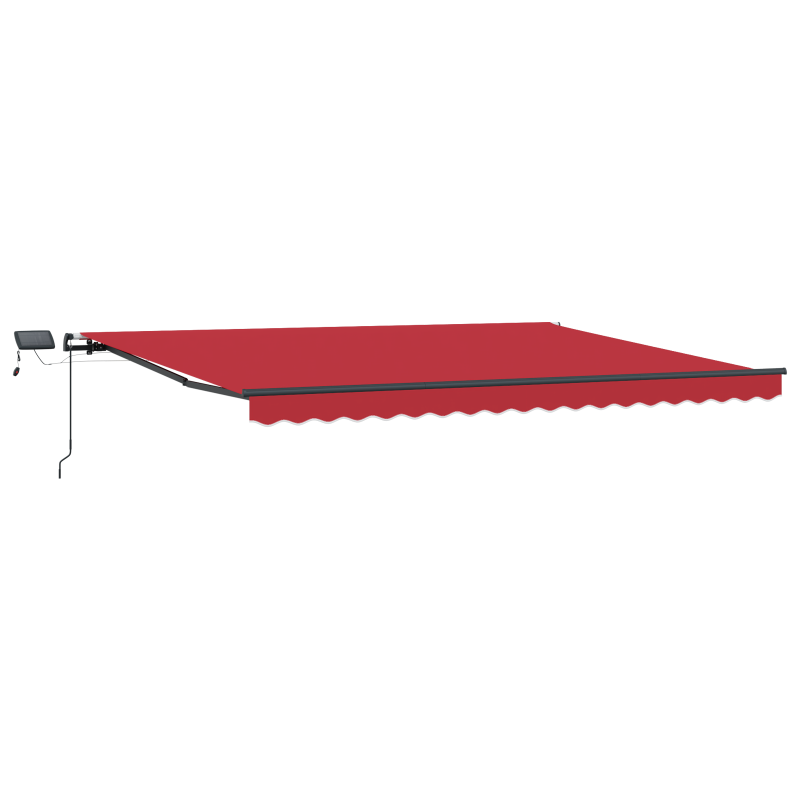 Manuelle einziehbare Markise mit LED Rot 400x350 cm