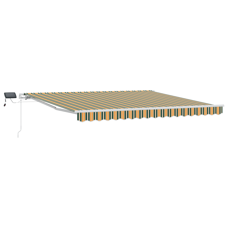 Manuelle einziehbare Markise mit LED in Grün und Gelb 400x350 cm