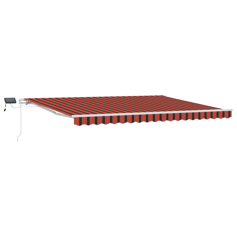 Manuelle Einziehbare Markise mit LED in Orange und Braun 450x300 cm
