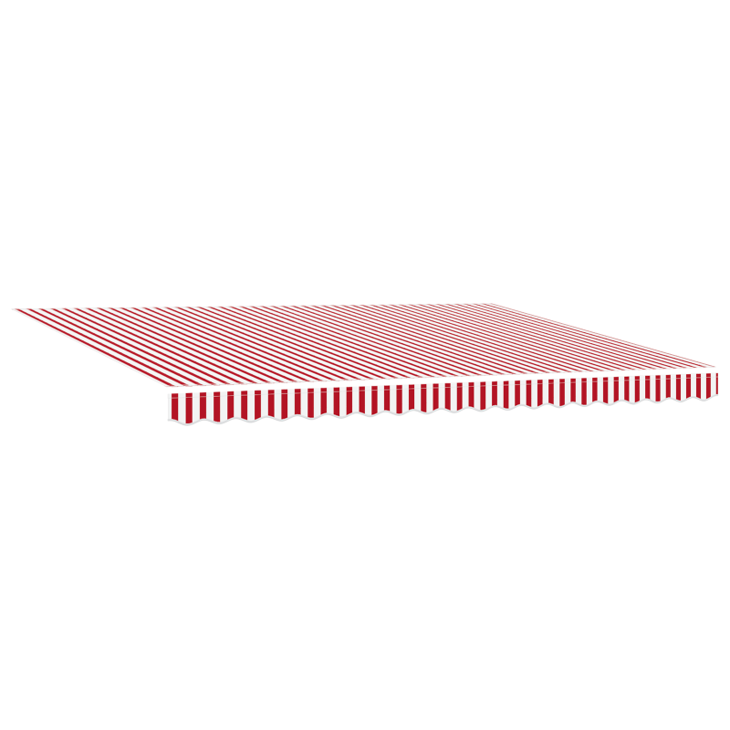 Manuelle einziehbare Markise mit LED in Rot und Weiß 450 x 300 cm