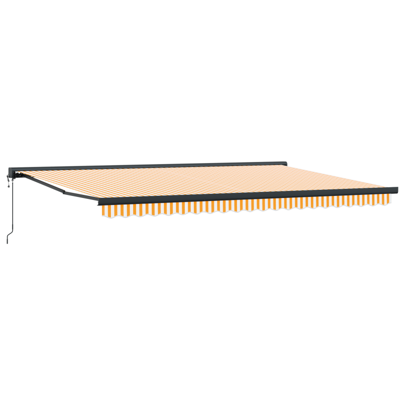 Automatische einziehbare Markise - Orange und Weiß, 500x300 cm