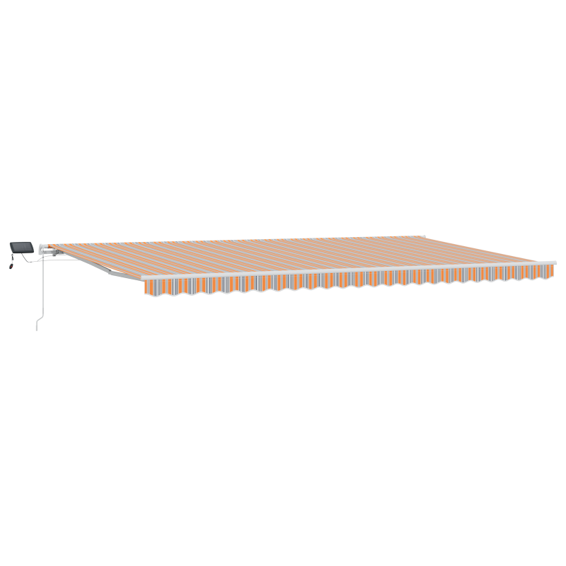 manuelle einziehbare Markise mit LED, gestreift in mehreren Farben, 600x300 cm