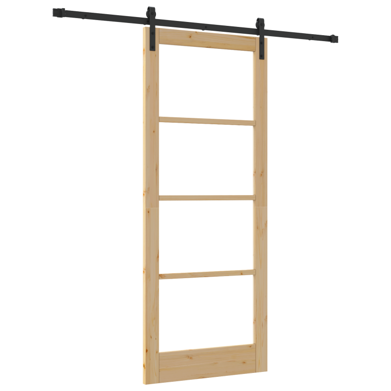 Schiebetür mit Hardware-Set ORKDALMassivholz & Glas