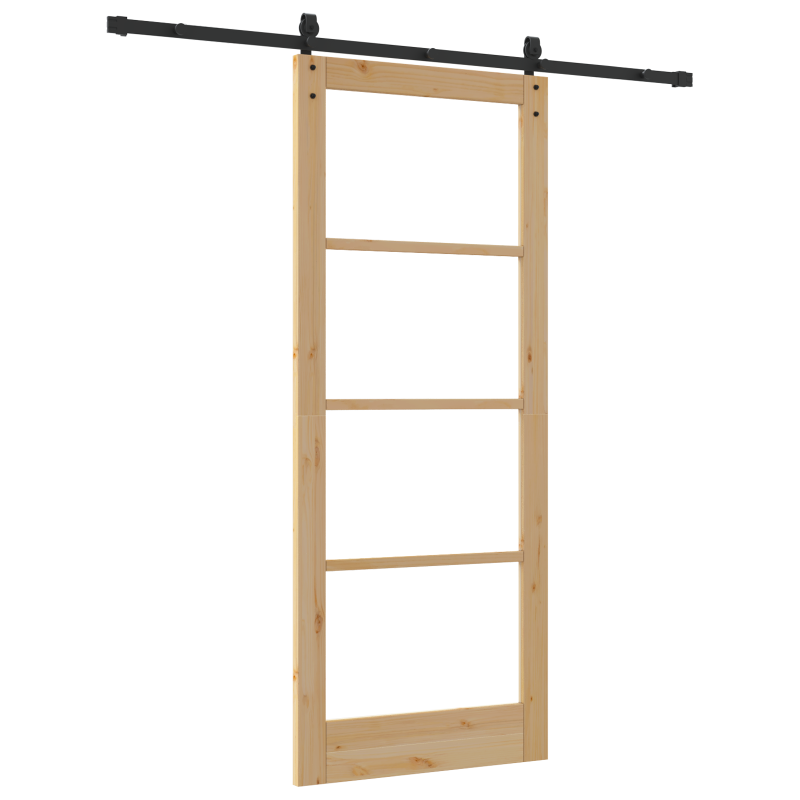 Schiebetür mit Hardware-Set ORKDALMassivholz & Glas