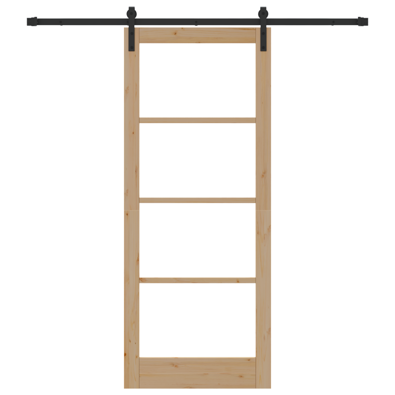 Schiebetür mit Hardware-Set ORKDALMassivholz & Glas