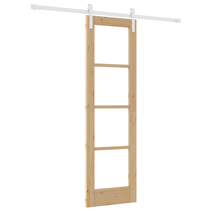 Schiebetür mit Beschlagset ORKDAL aus massivem Holz & Glas