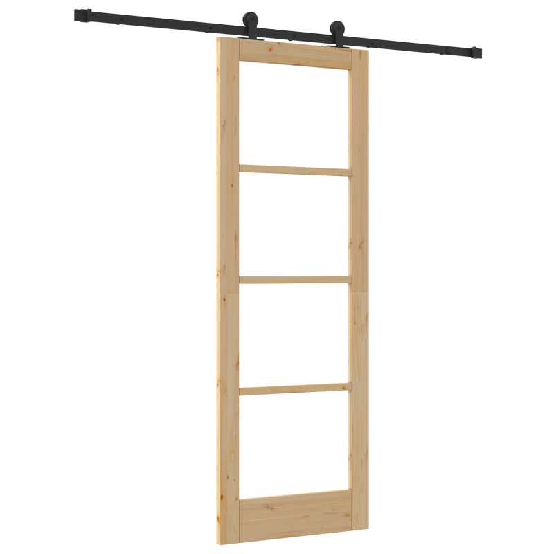 Schiebetür mit Hardware-Set ORKDALMassivholz & Glas