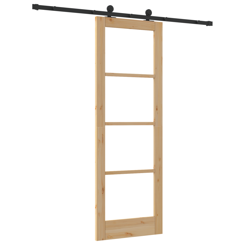 Schiebetür mit Hardware-Set ORKDALMassivholz & Glas